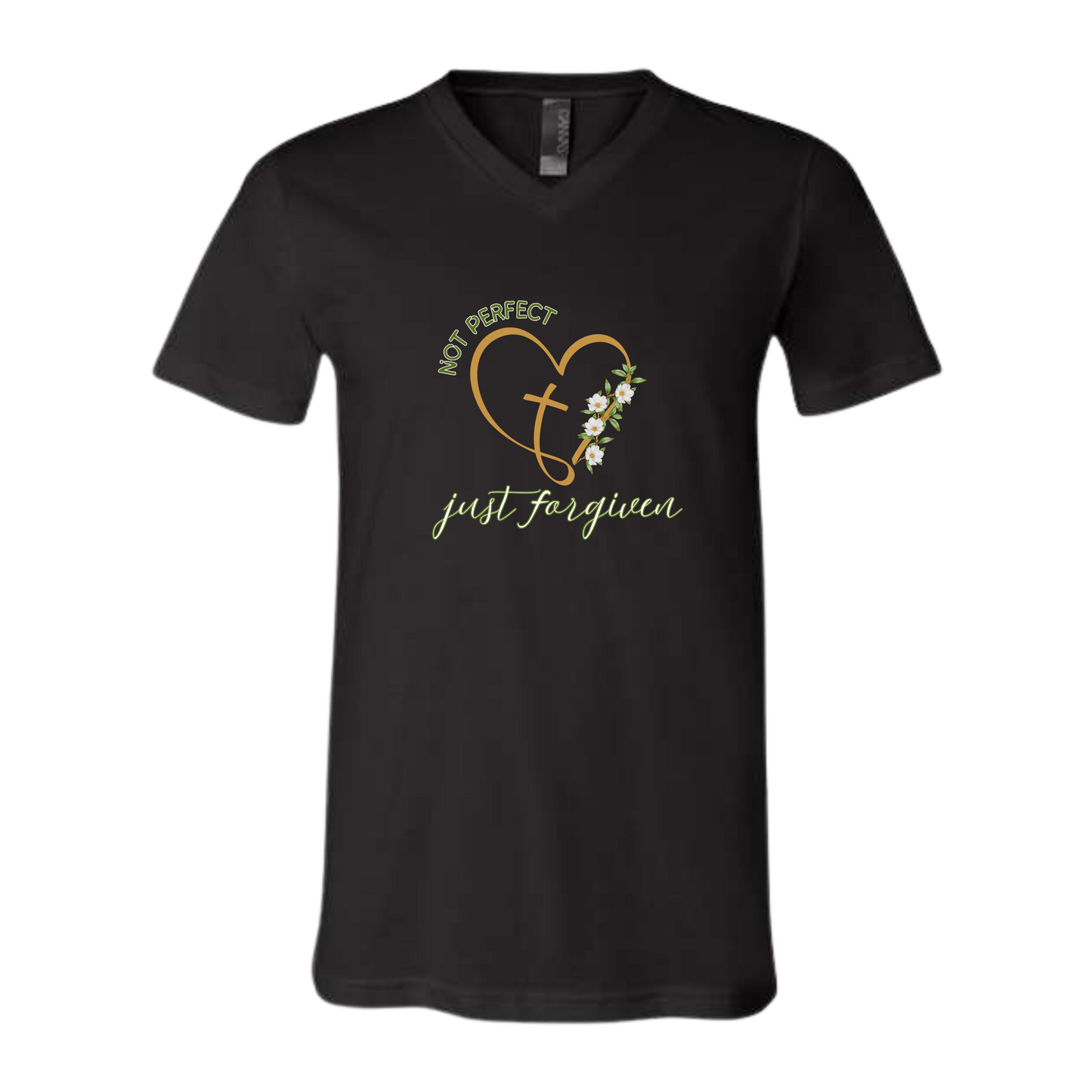 Not Perfect Just Forgiven - Bella+Canvas - Unisex V-Neck - Neutral Colors