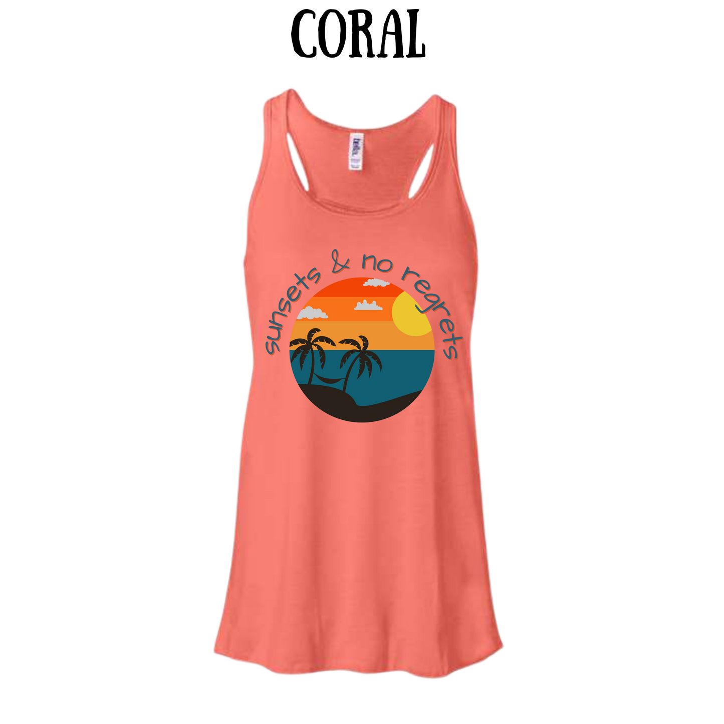 VP - Sunsets & No Regrets - Women's Flowy Racerback Tank