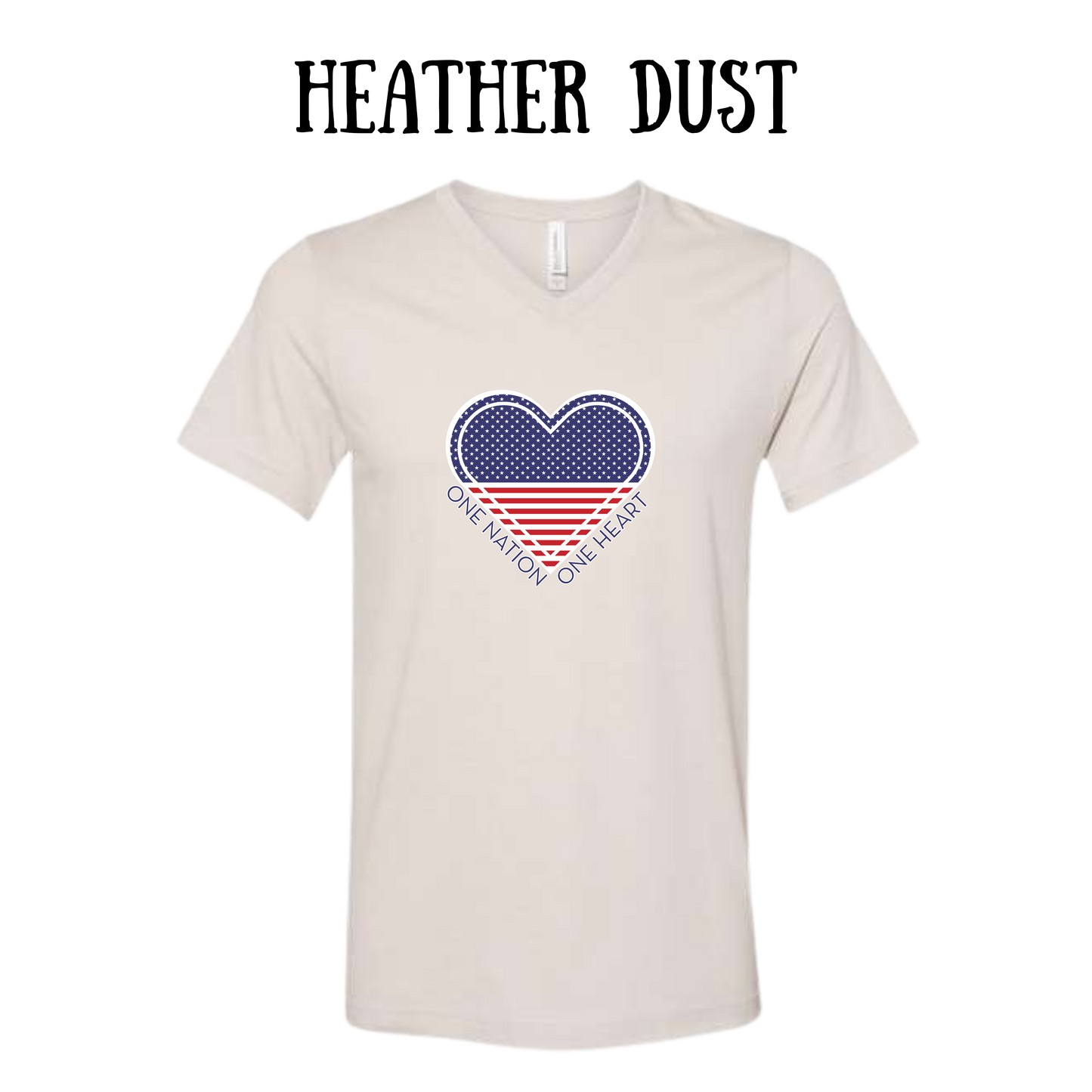 PP - One Nation One Heart - Unisex V-Neck - Neutral Colors
