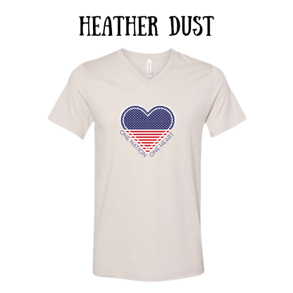 PP - One Nation One Heart - Unisex V-Neck - Neutral Colors