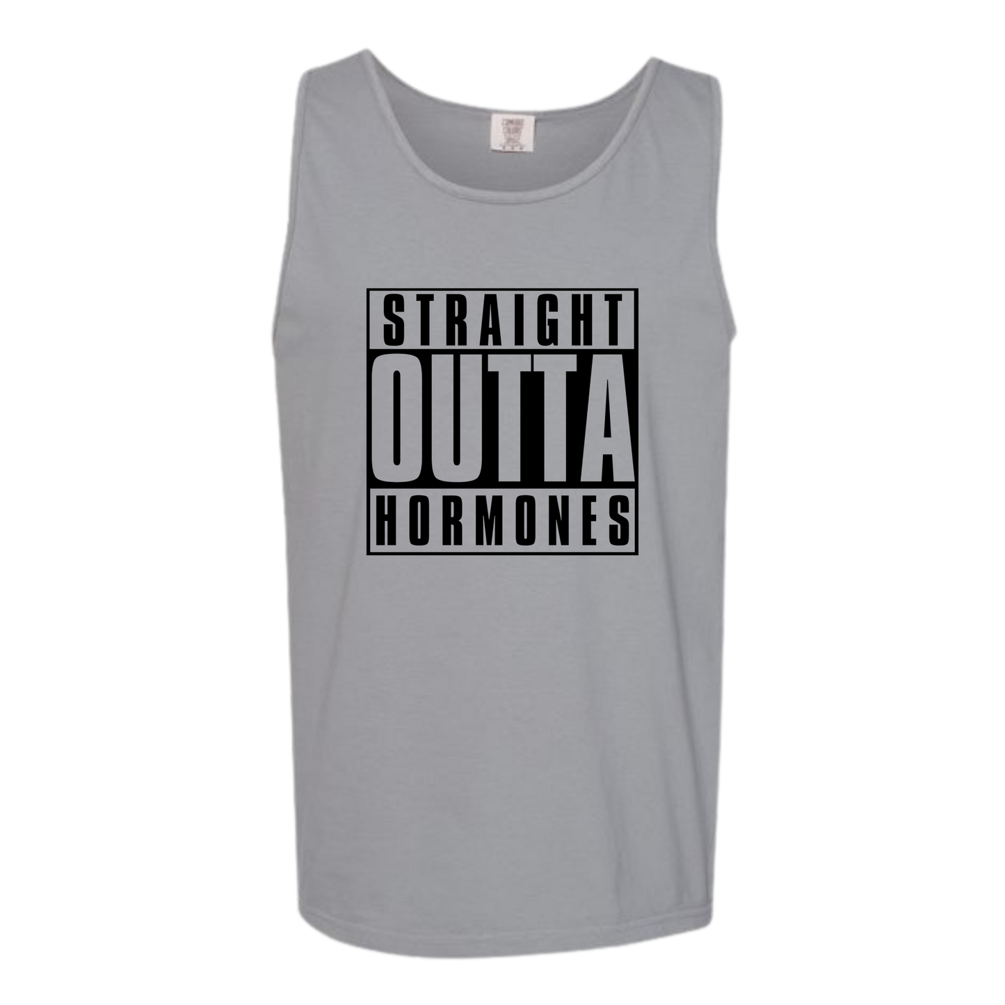 Straight Outta Hormones - Comfort Colors - Unisex Tank - Neutral Colors & Blues
