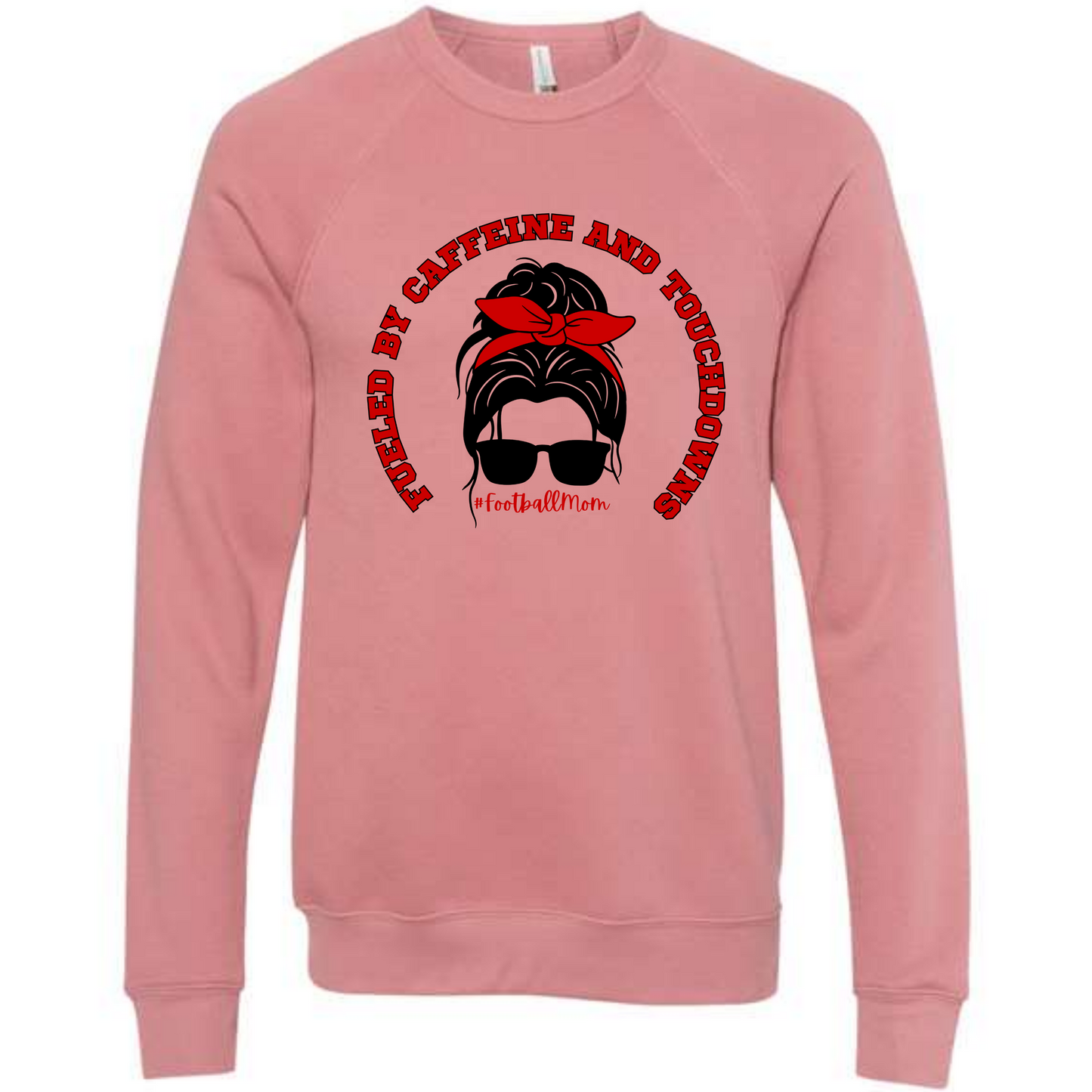 Football Moms Fueled By - Sponge Fleece Raglan Sweatshirt - Assorted Colors