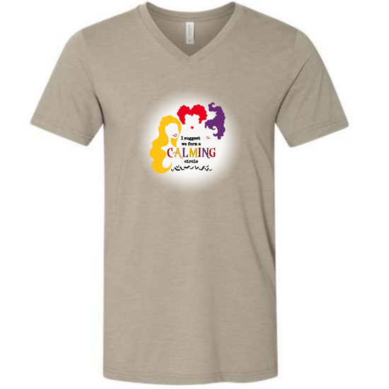 Calming Circle - Unisex V-Neck - Neutral Colors