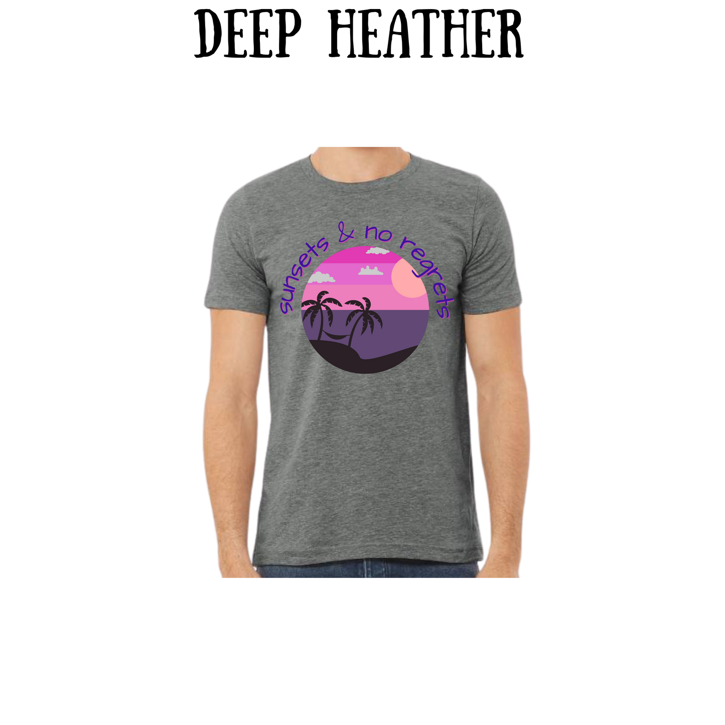 VP - Sunsets & No Regrets - Unisex Tee - Pinks, Purples, Neutrals