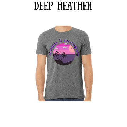 VP - Sunsets & No Regrets - Unisex Tee - Pinks, Purples, Neutrals