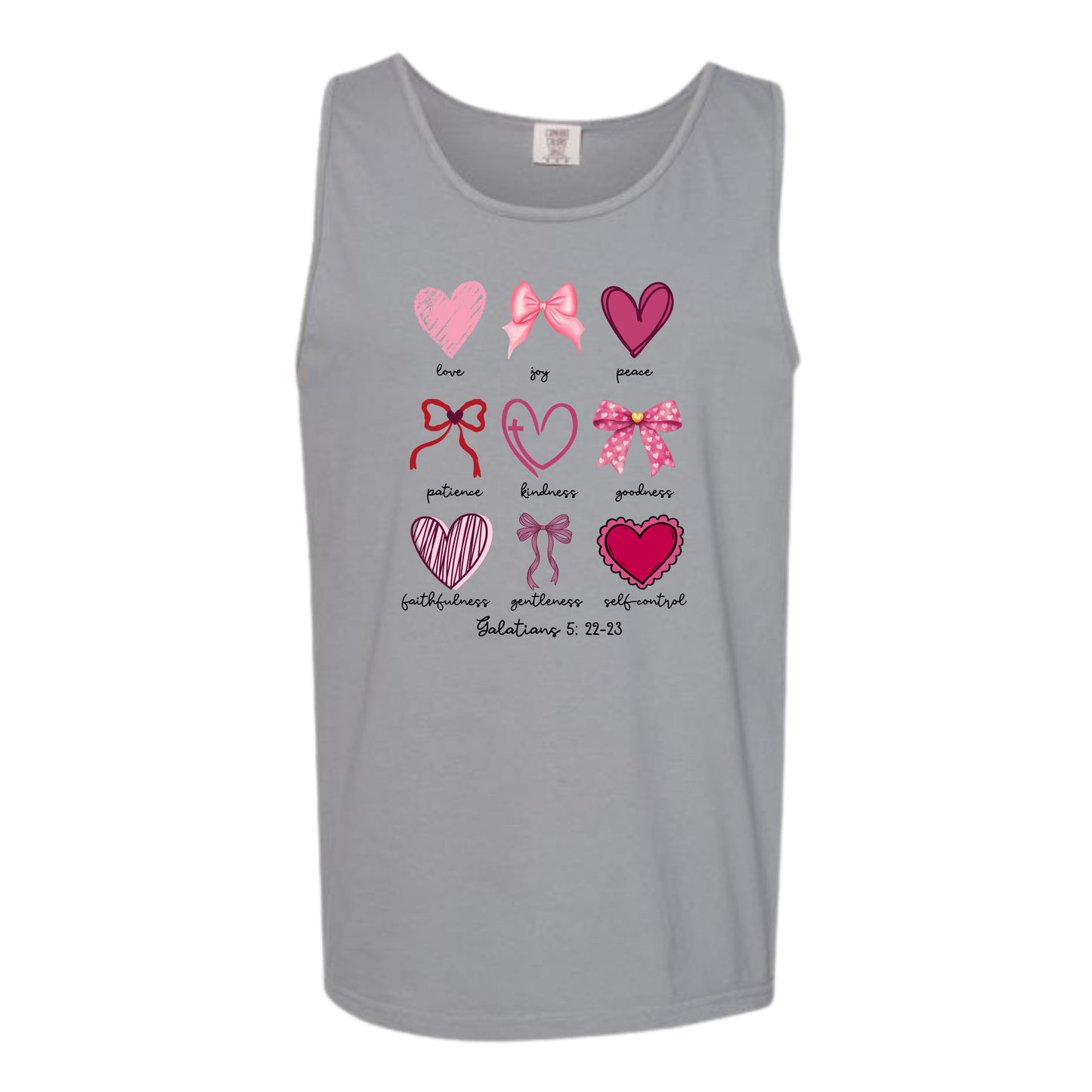 Galatians 5 - Valentines - Comfort Colors - Unisex Tank - Neutral Colors & Blues