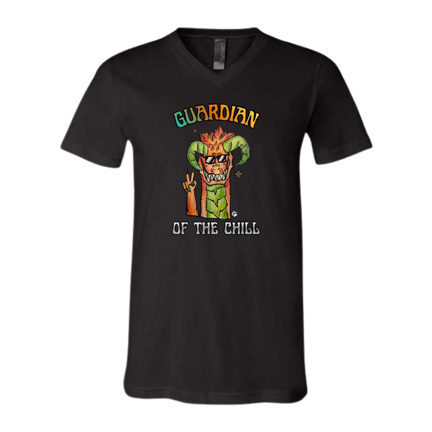 Guardian of The Chill - Bella+Canvas - Unisex V-Neck - Neutral Colors