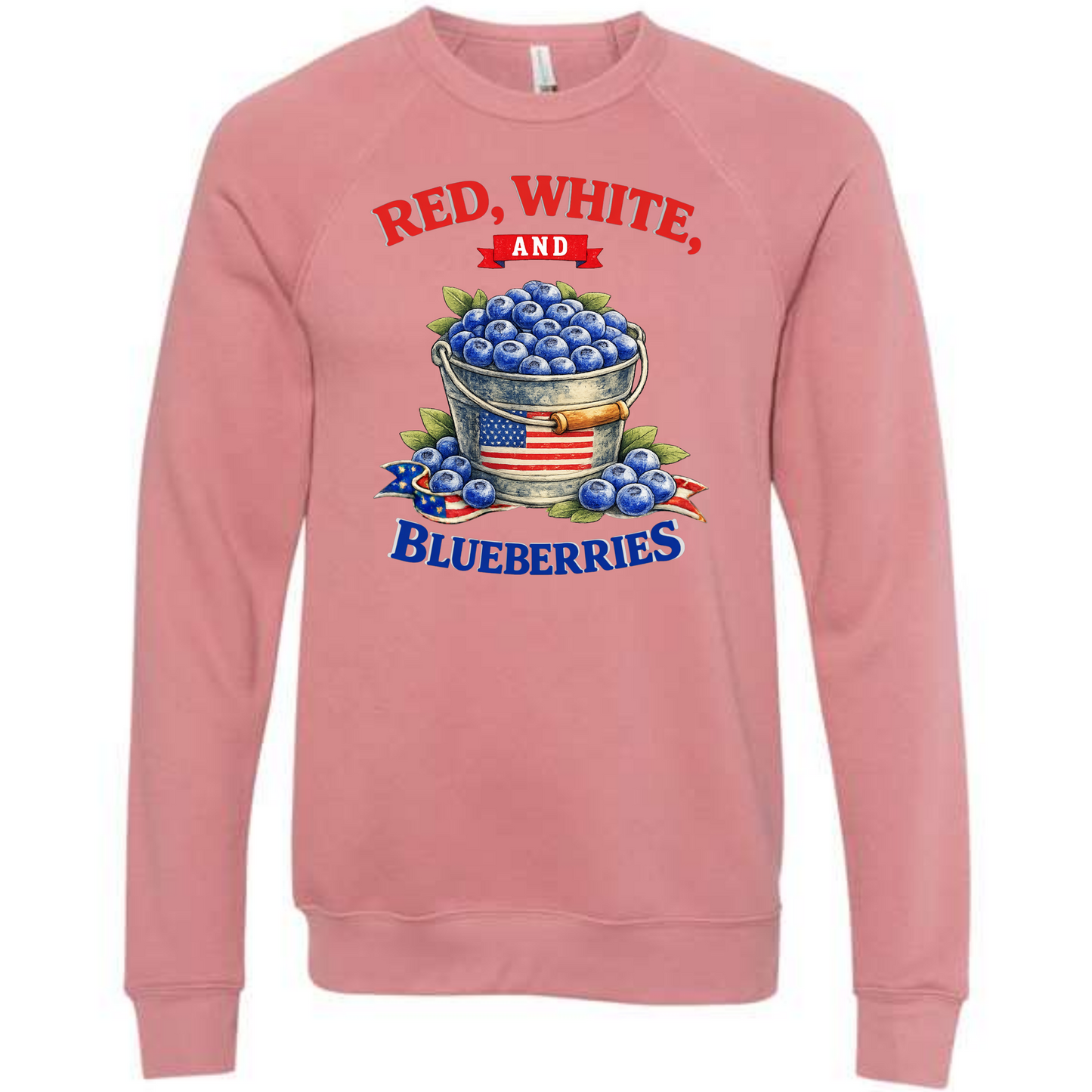 Red, White, And Blueberries - Sponge Fleece Raglan Sweatshirt - Assorted Colors
