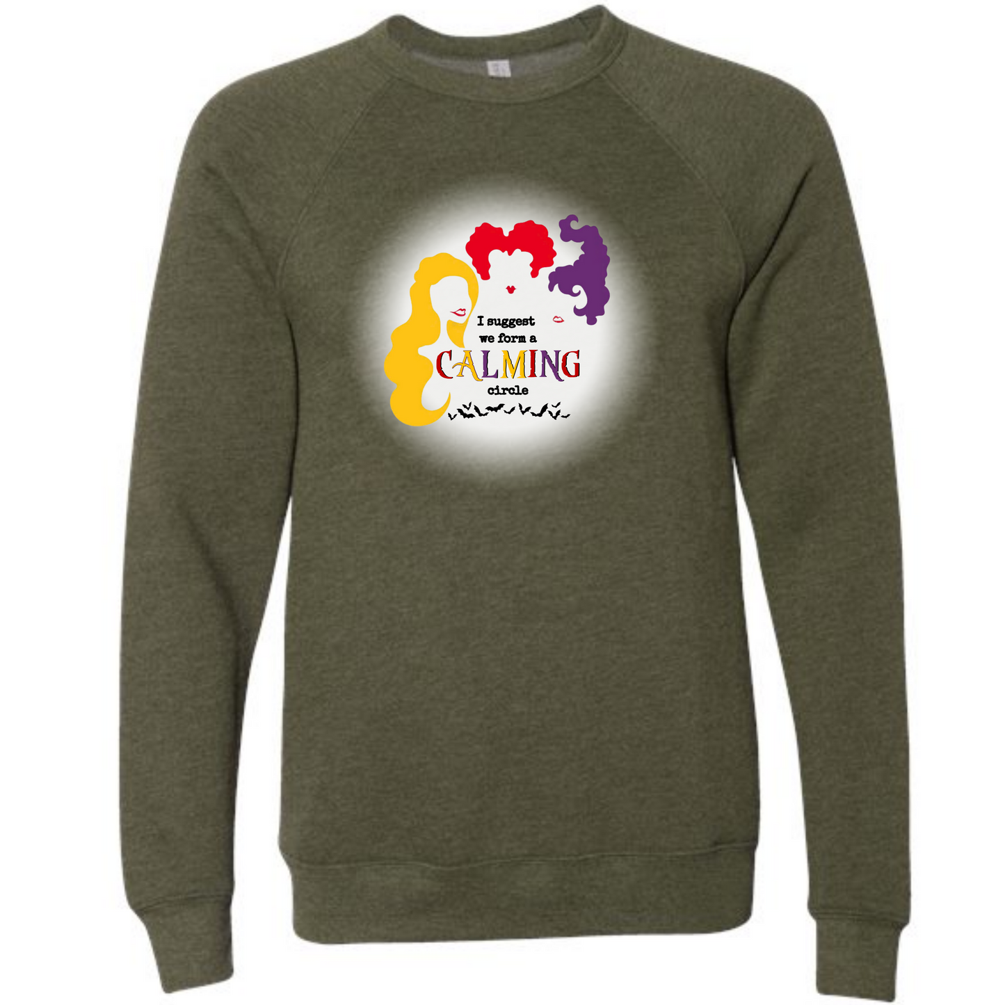 HP - Calming Circle - Sponge Fleece Raglan Sweatshirt - Greens, Neutrals