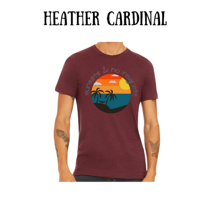 VP - Sunsets & No Regrets - Unisex Tee - Yellows, Oranges, Reds