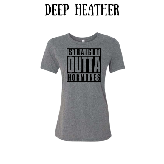 straight outta hormones - women's relaxed fit tee - neutrals