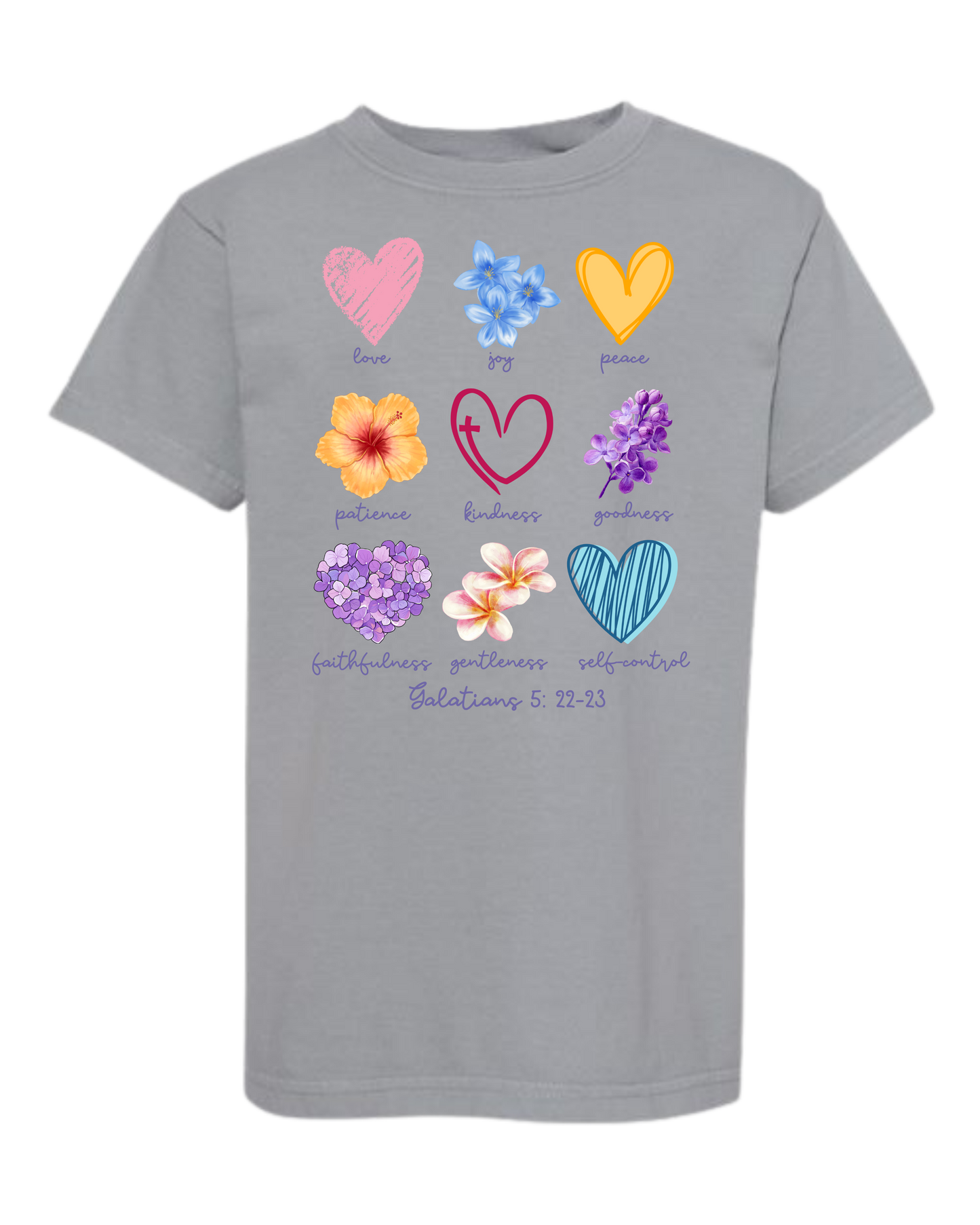 Galatians 5 - Spring - Comfort Colors - Heavyweight Youth Tee - Neutral Colors & Blues