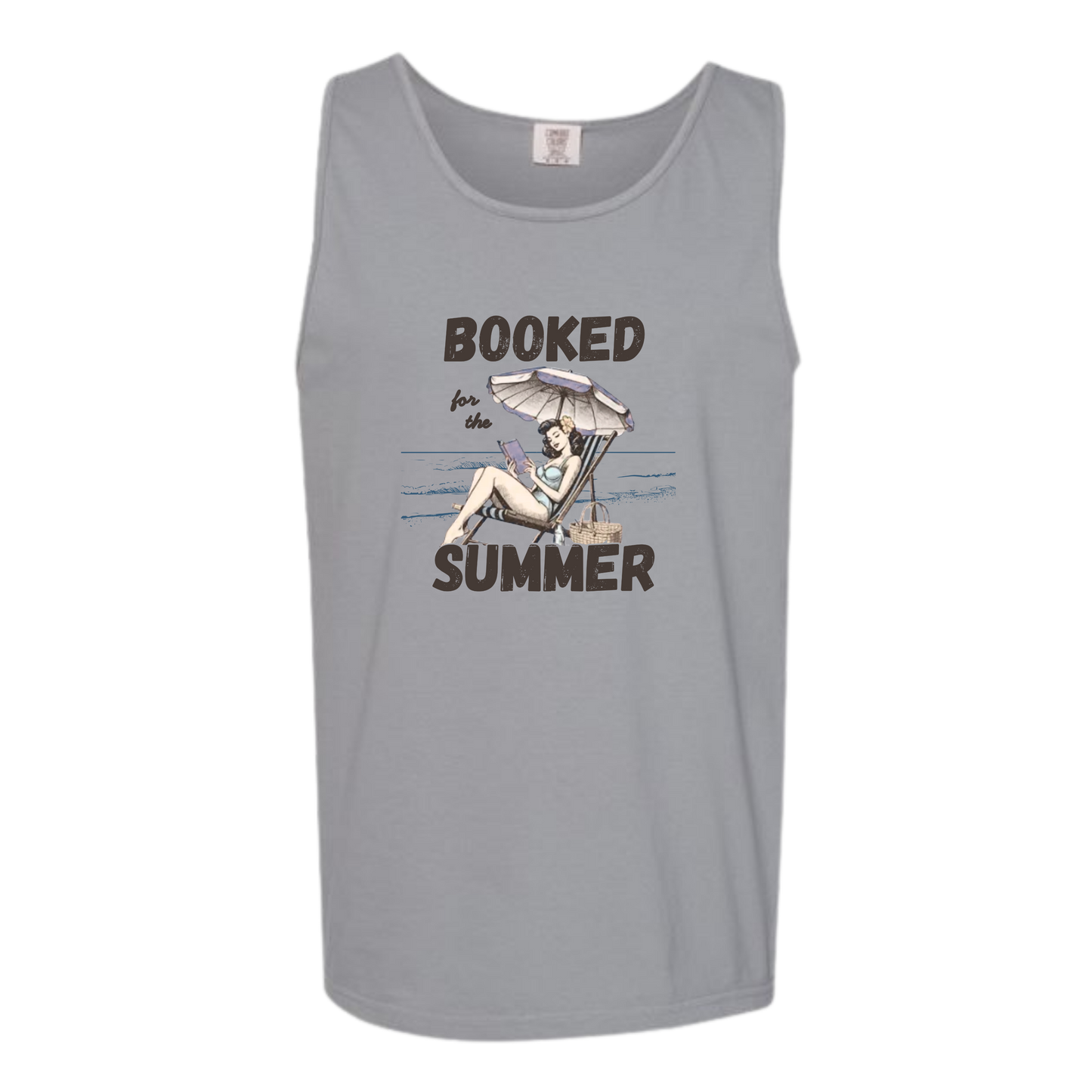 Booked for the Summer - Comfort Colors - Unisex Tank - Neutral Colors & Blues