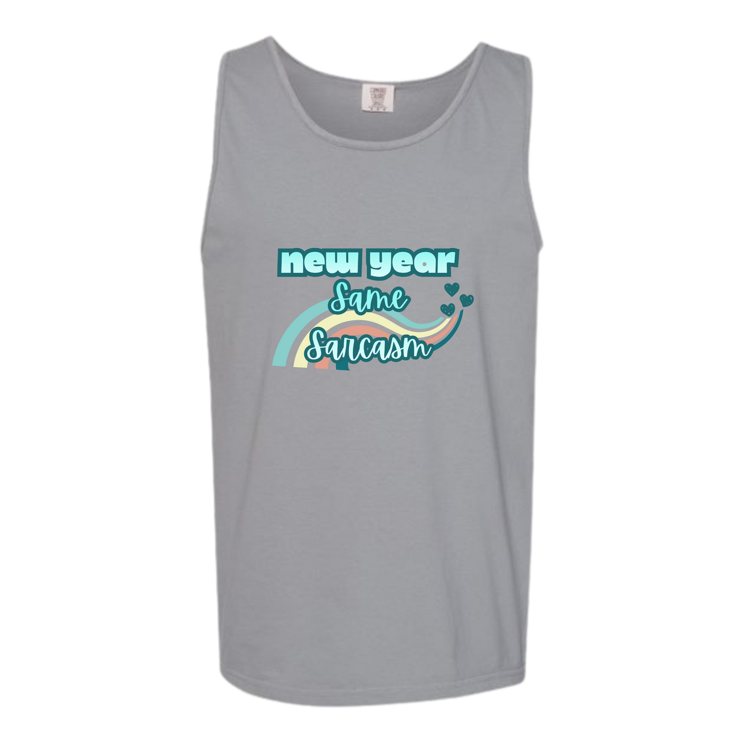 New Year Same Sarcasm - Comfort Colors - Unisex Tank - Neutral Colors & Blues