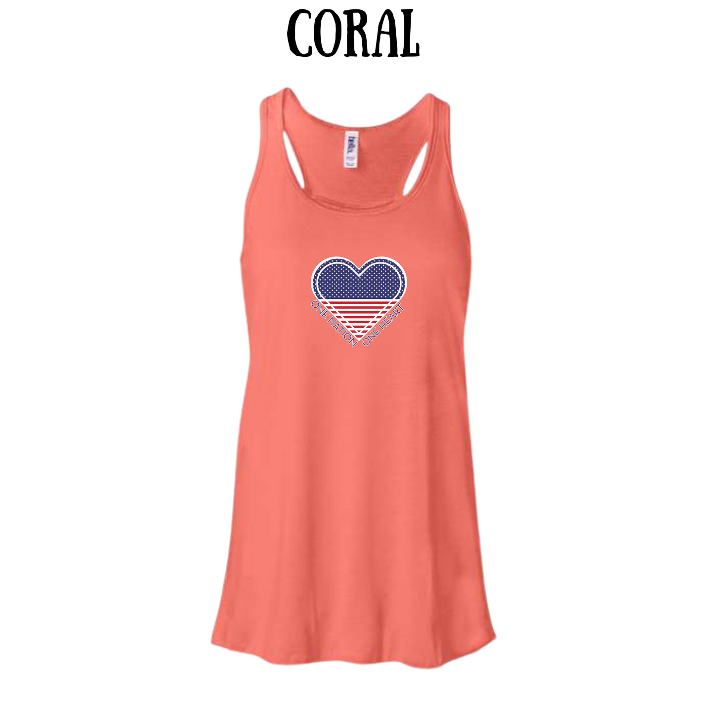 PP - One Nation One Heart - Women's Flowy Racerback Tank