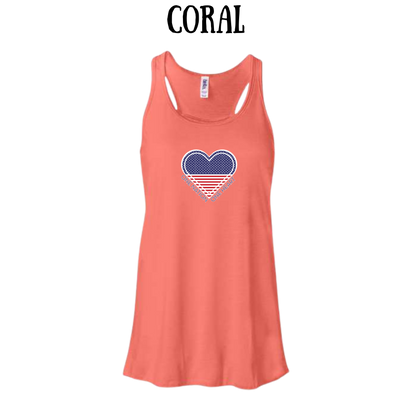 PP - One Nation One Heart - Women's Flowy Racerback Tank