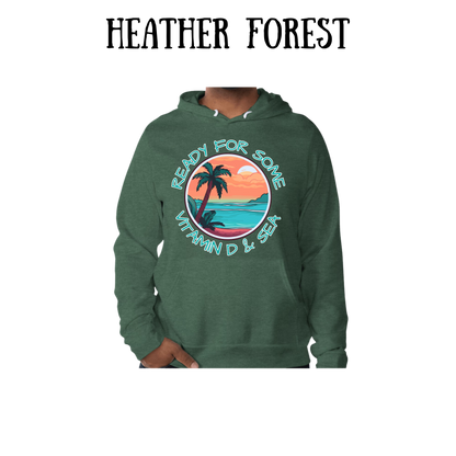 VP - Ready For Some Vitamin D & Sea - Sponge Fleece Hoodie - Greens, Neutrals