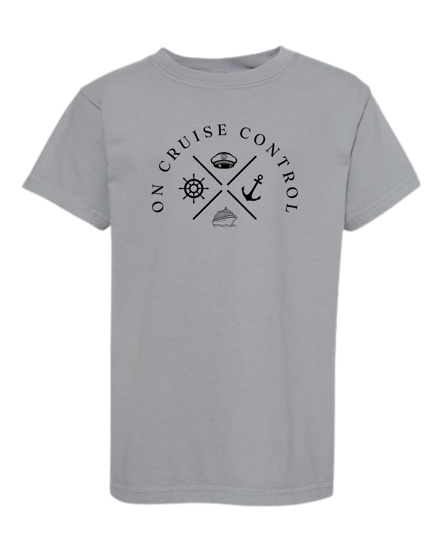 On Cruise Control - Comfort Colors - Heavyweight Youth Tee - Neutral Colors & Blues