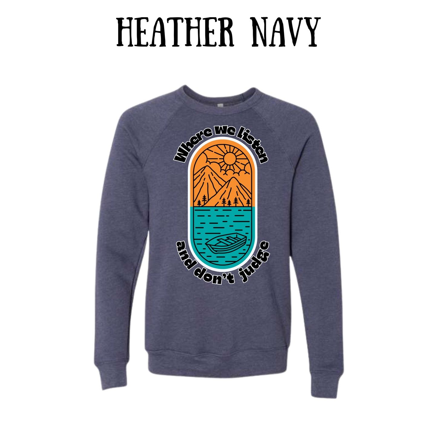 CP - Where We Listen and Don't Judge - Sponge Fleece Raglan Sweatshirt - Blues, Purples