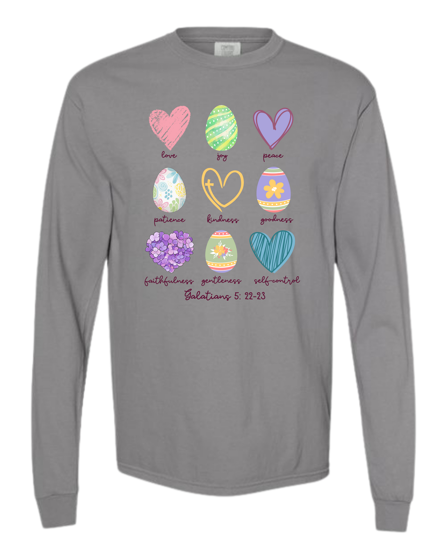 Galatians 5 - Easter - Comfort Colors - Heavyweight Long Sleeve Tee - Neutral Colors