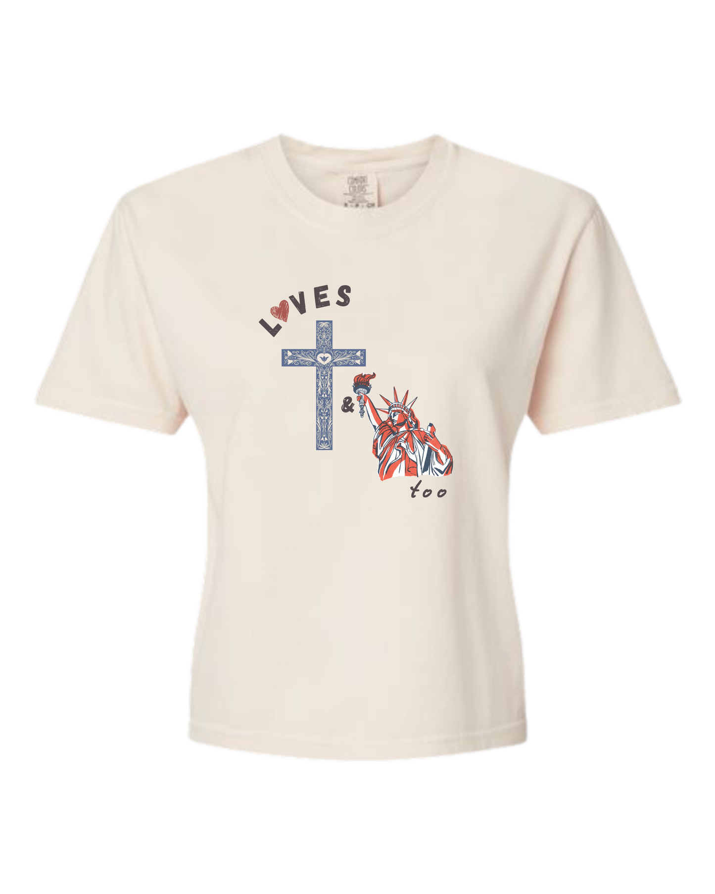 Loves Jesus & America too - Comfort Colors - Boxy T - Assorted Colors
