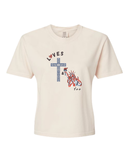 Loves Jesus & America too - Comfort Colors - Boxy T - Assorted Colors