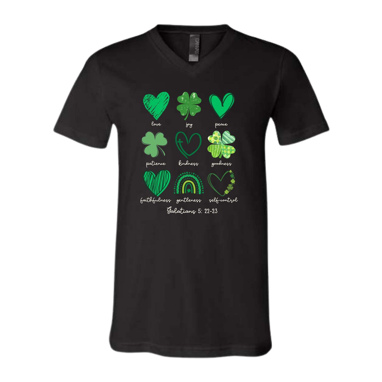Galatians 5 - St Patrick's Day - Bella+Canvas - Unisex V-Neck - Neutral Colors