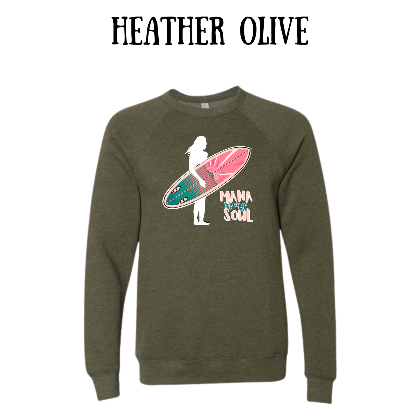 VP - Mana in My Soul - Sponge Fleece Raglan Sweatshirt - Greens, Neutrals