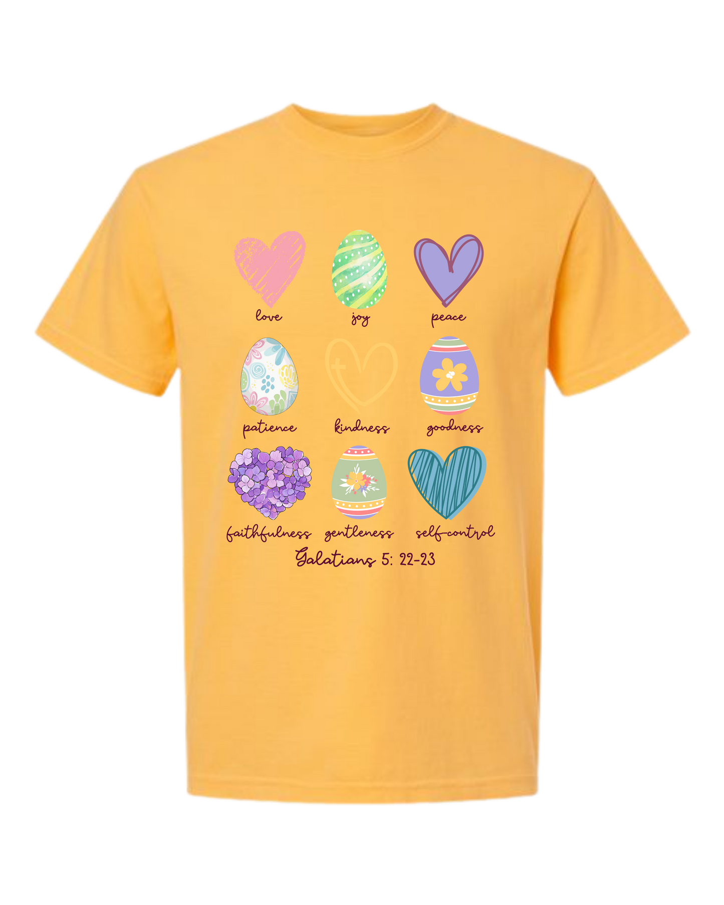 Galatians 5 - Easter - Comfort Colors - Heavyweight Unisex Tee - Yellows, Oranges, Reds
