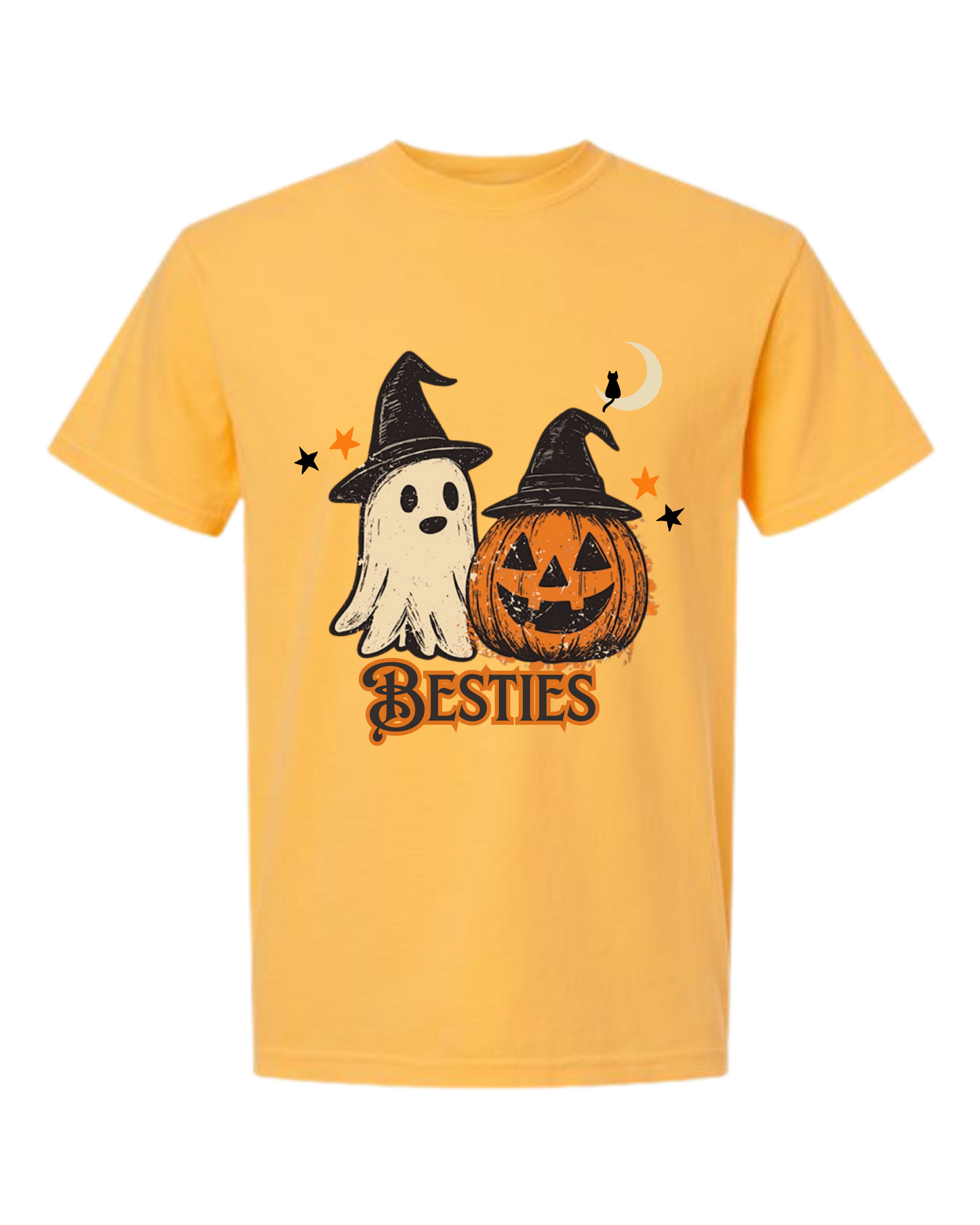Halloween Besties - Comfort Colors - Heavyweight Unisex Tee - Yellows, Oranges, Reds
