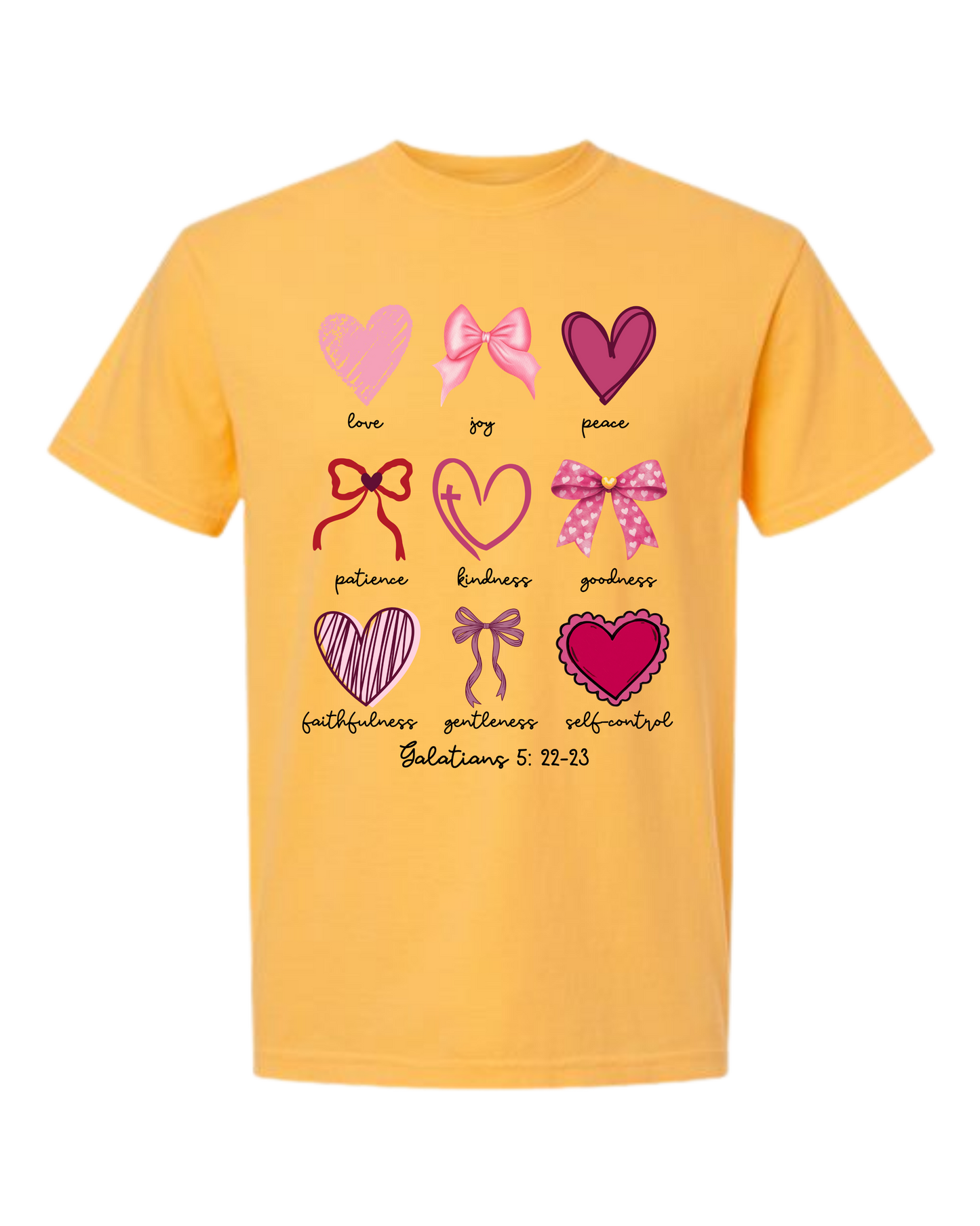 Galatians 5 - Valentines - Comfort Colors - Heavyweight Unisex Tee - Yellows, Oranges, Reds