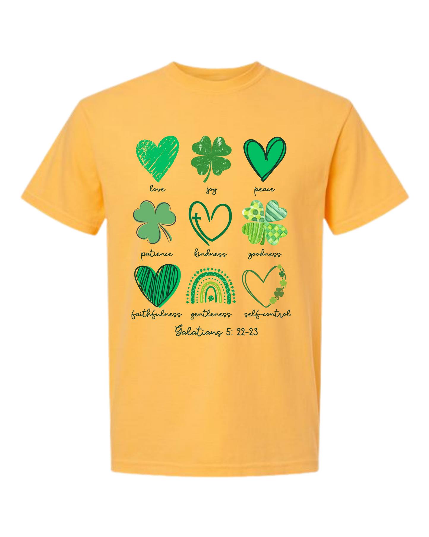 Galatians 5 - St Patrick's Day - Comfort Colors - Heavyweight Unisex Tee - Yellows, Oranges, Reds
