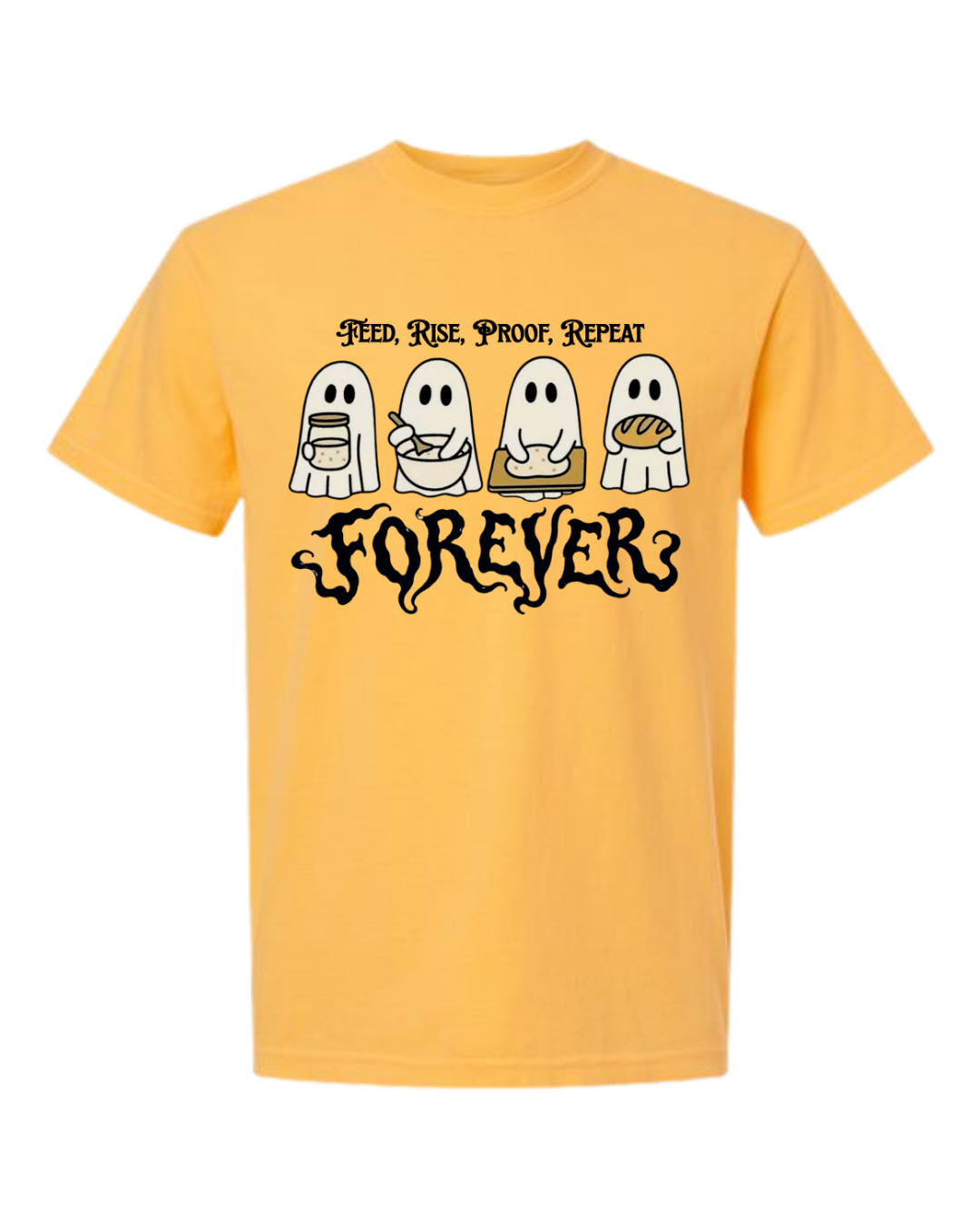 Sourdough Ghosties - Comfort Colors - Heavyweight Unisex Tee - Yellows, Oranges, Reds