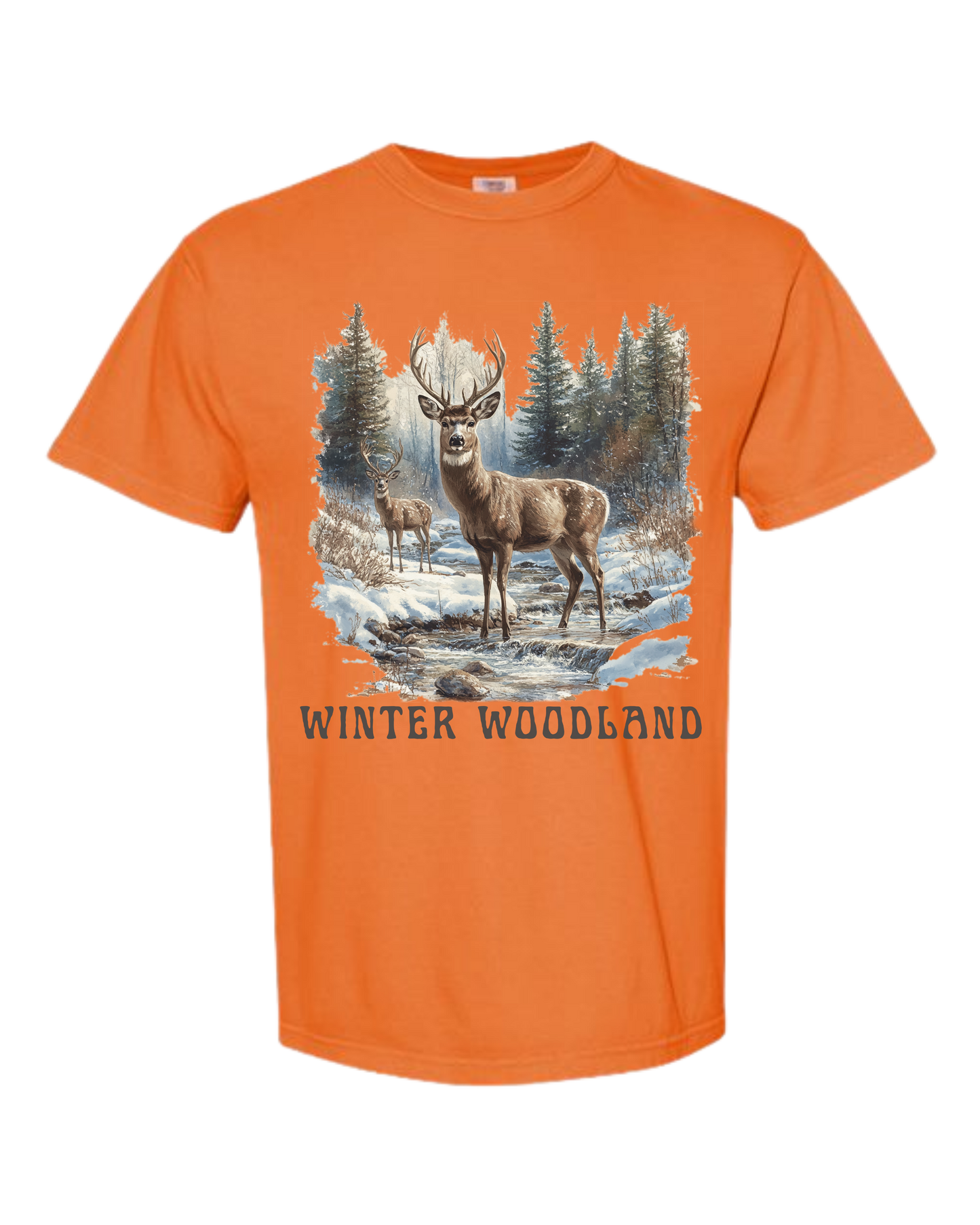 Winter Woodland - Comfort Colors - Heavyweight Unisex Tee - Yellows, Oranges