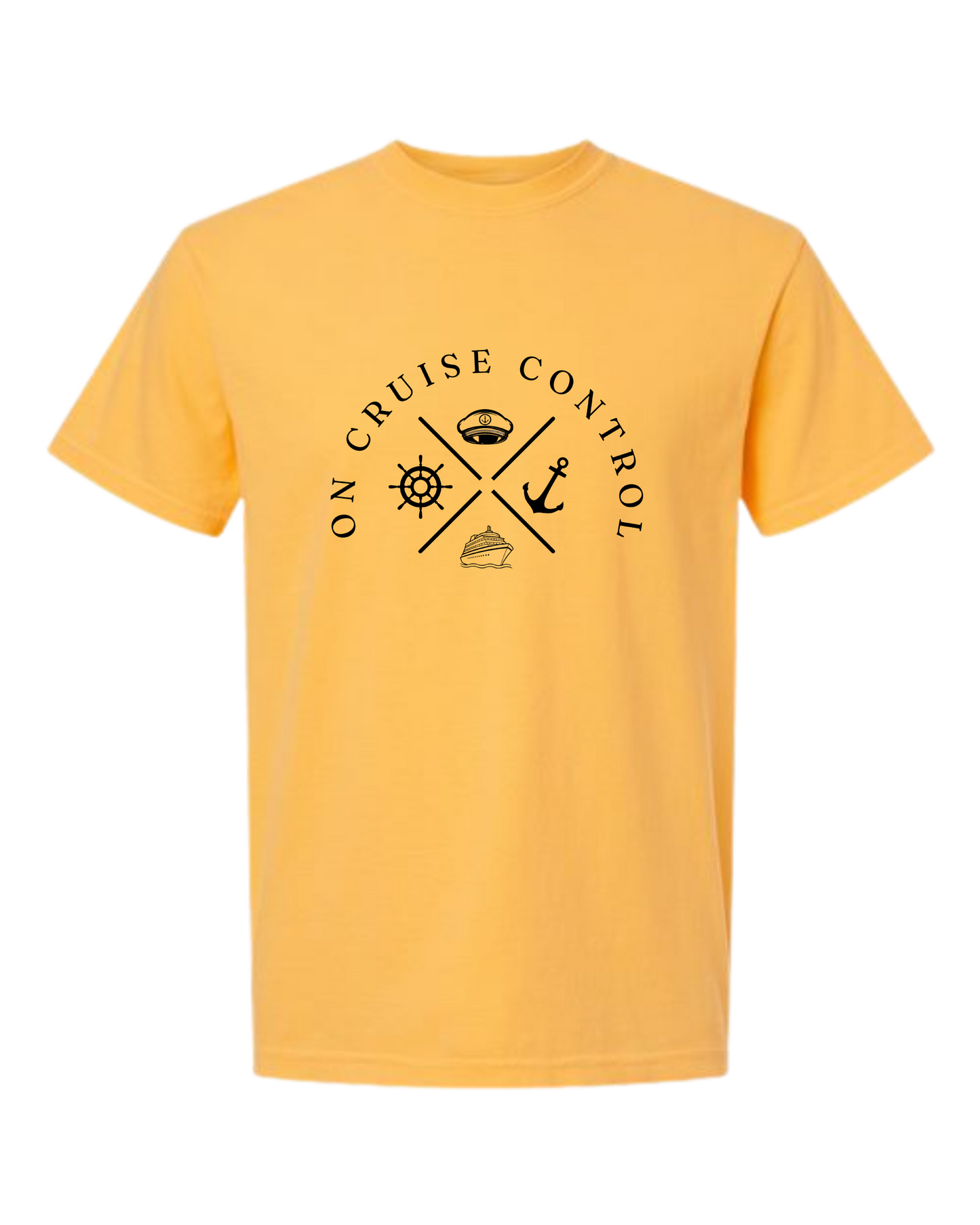 On Cruise Control - Comfort Colors - Heavyweight Unisex Tee - Yellows, Oranges, Reds