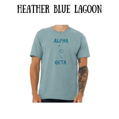 beta to alpha - unisex tee - blues