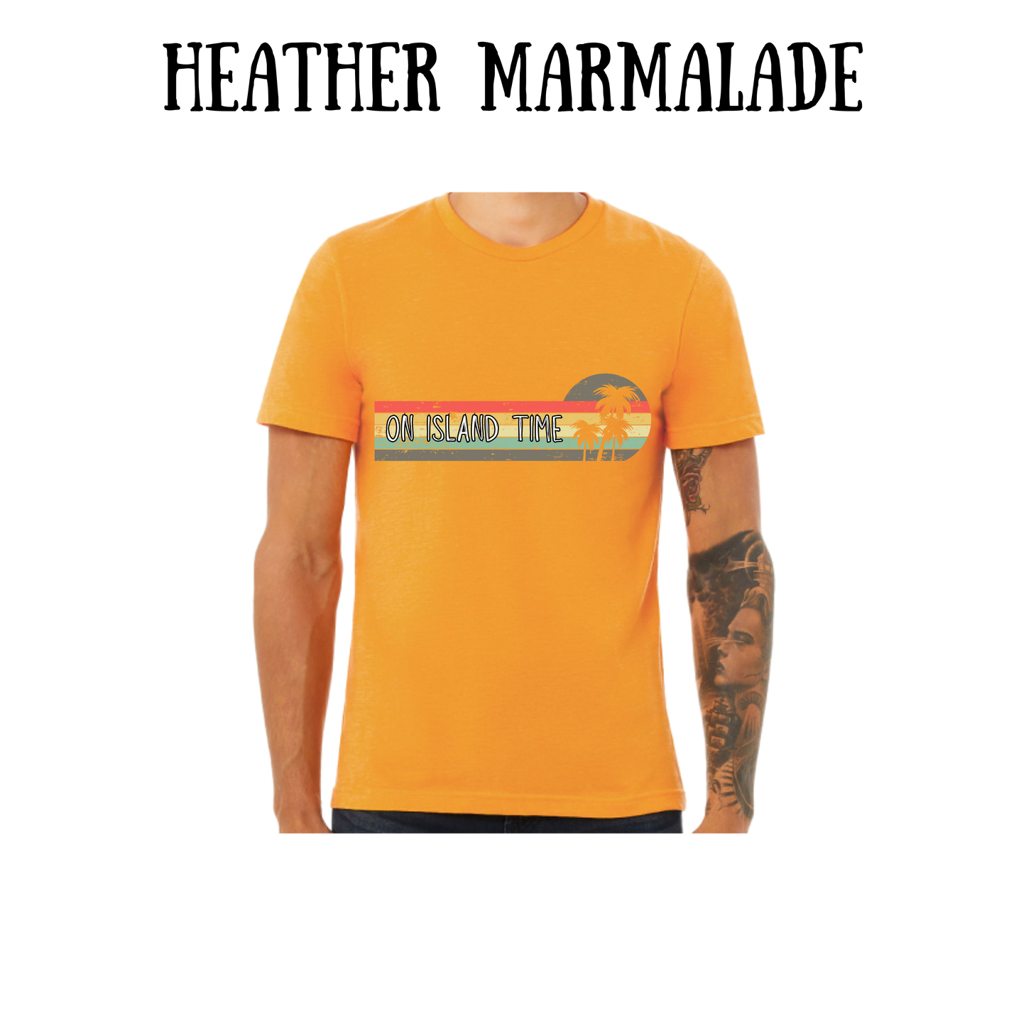 VP - On Island Time - Unisex Tee - Yellows, Oranges, Reds