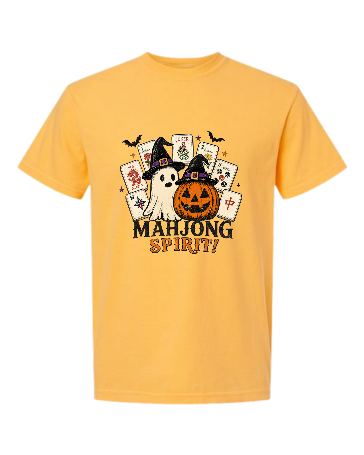 Mahjong Spirit - Comfort Colors - Heavyweight Unisex Tee - Yellows, Oranges, Reds
