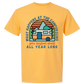 What Happens At The Campground - Comfort Colors - Heavyweight Unisex Tee - Yellows, Oranges, Reds