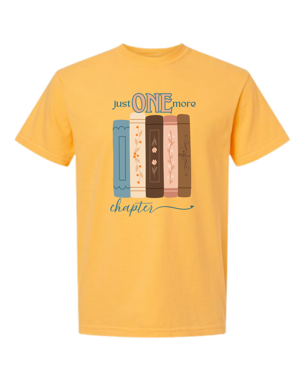 Just One More Chapter - Comfort Colors - Heavyweight Unisex Tee - Yellows, Oranges, Reds