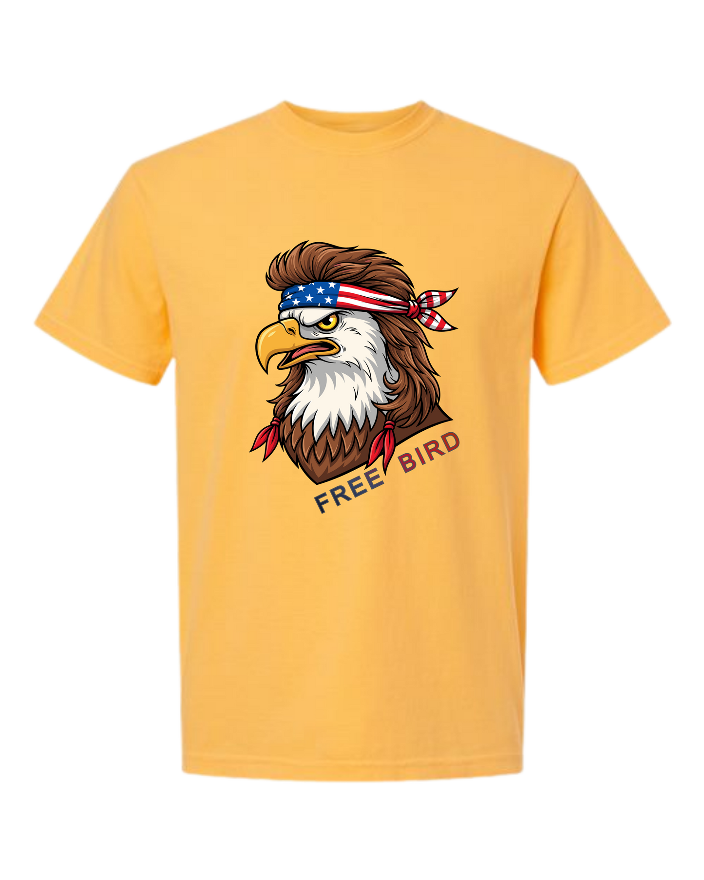 Rockin Free Bird - Comfort Colors - Heavyweight Unisex Tee - Yellows, Oranges, Reds