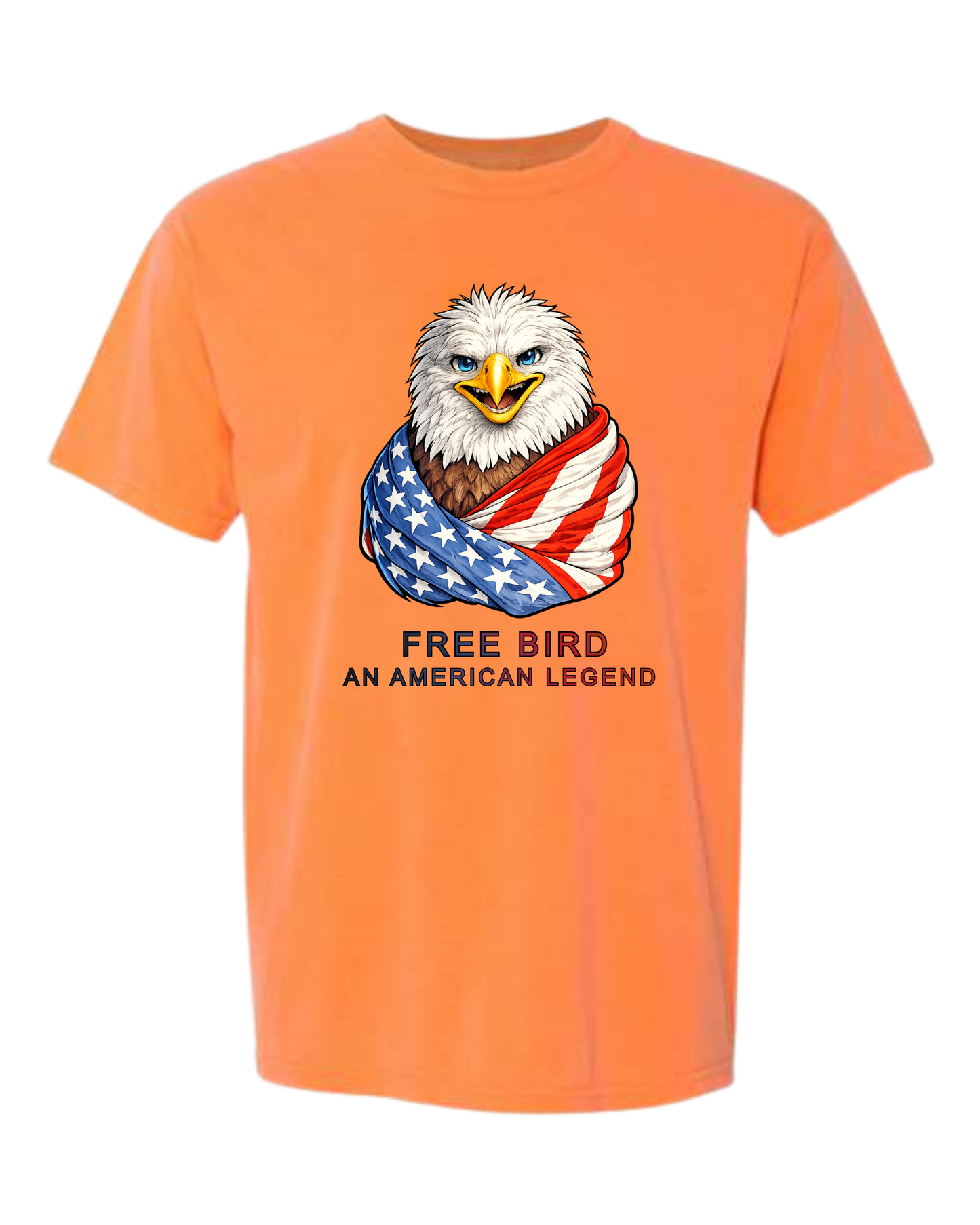 Free Bird An American Legend - Comfort Colors - Heavyweight Unisex Tee - Yellows, Oranges, Reds