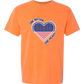 One Nation One Heart - Comfort Colors - Heavyweight Unisex Tee - Yellows, Oranges, Reds