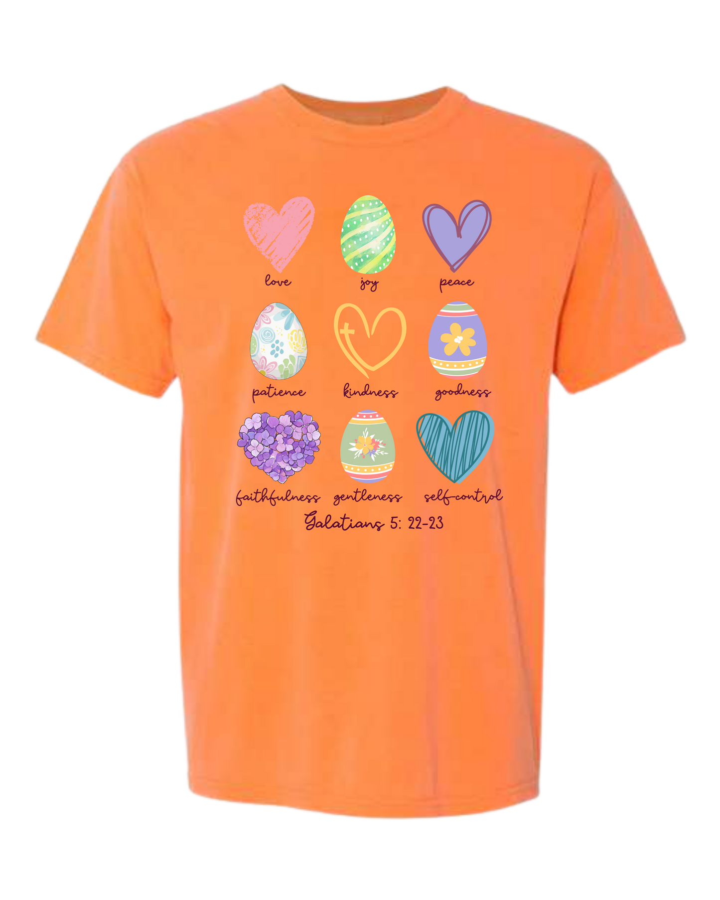 Galatians 5 - Easter - Comfort Colors - Heavyweight Unisex Tee - Yellows, Oranges, Reds