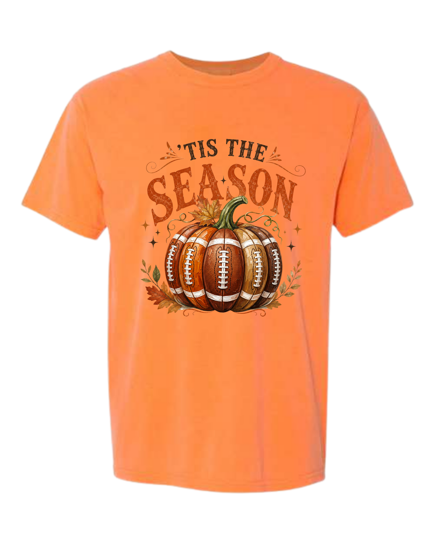 'Tis Football Season - Comfort Colors - Heavyweight Unisex Tee - Yellows, Oranges, Reds