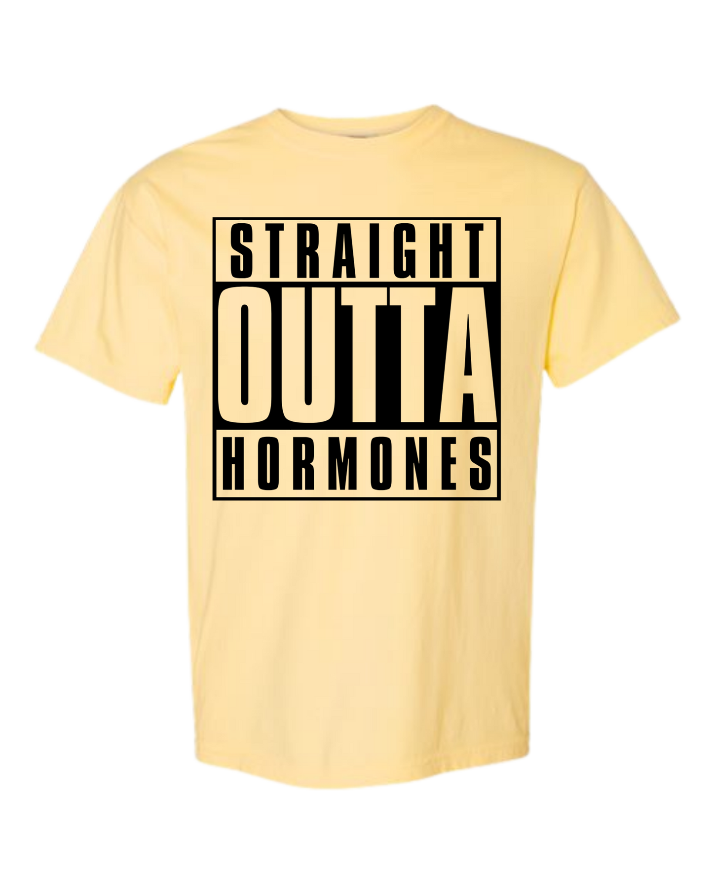 Straight Outta Hormones - Comfort Colors - Heavyweight Unisex Tee - Yellows, Oranges