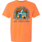 What Happens At The Campground - Comfort Colors - Heavyweight Unisex Tee - Yellows, Oranges, Reds