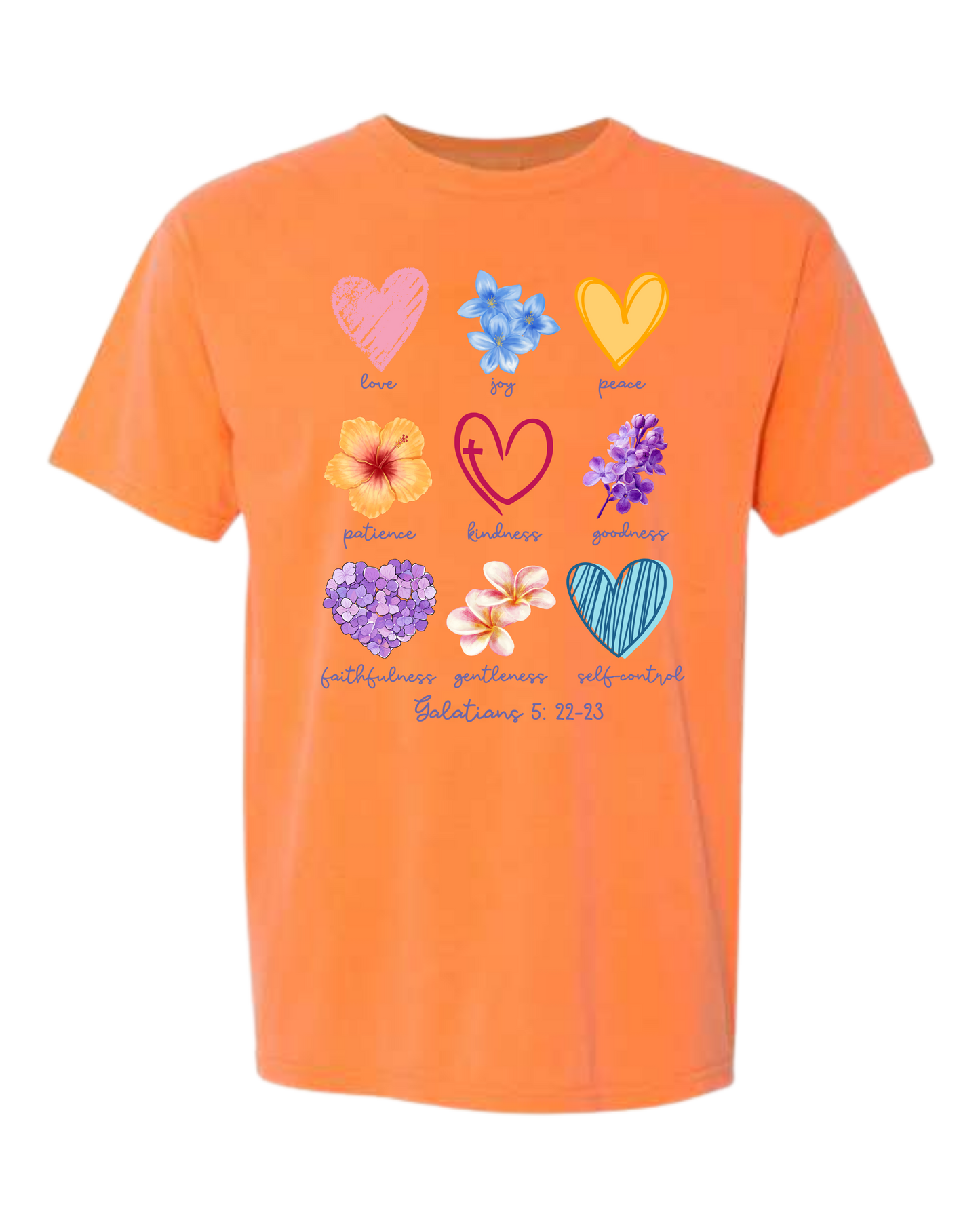 Galatians 5 - Spring - Comfort Colors - Heavyweight Unisex Tee - Yellows, Oranges, Reds