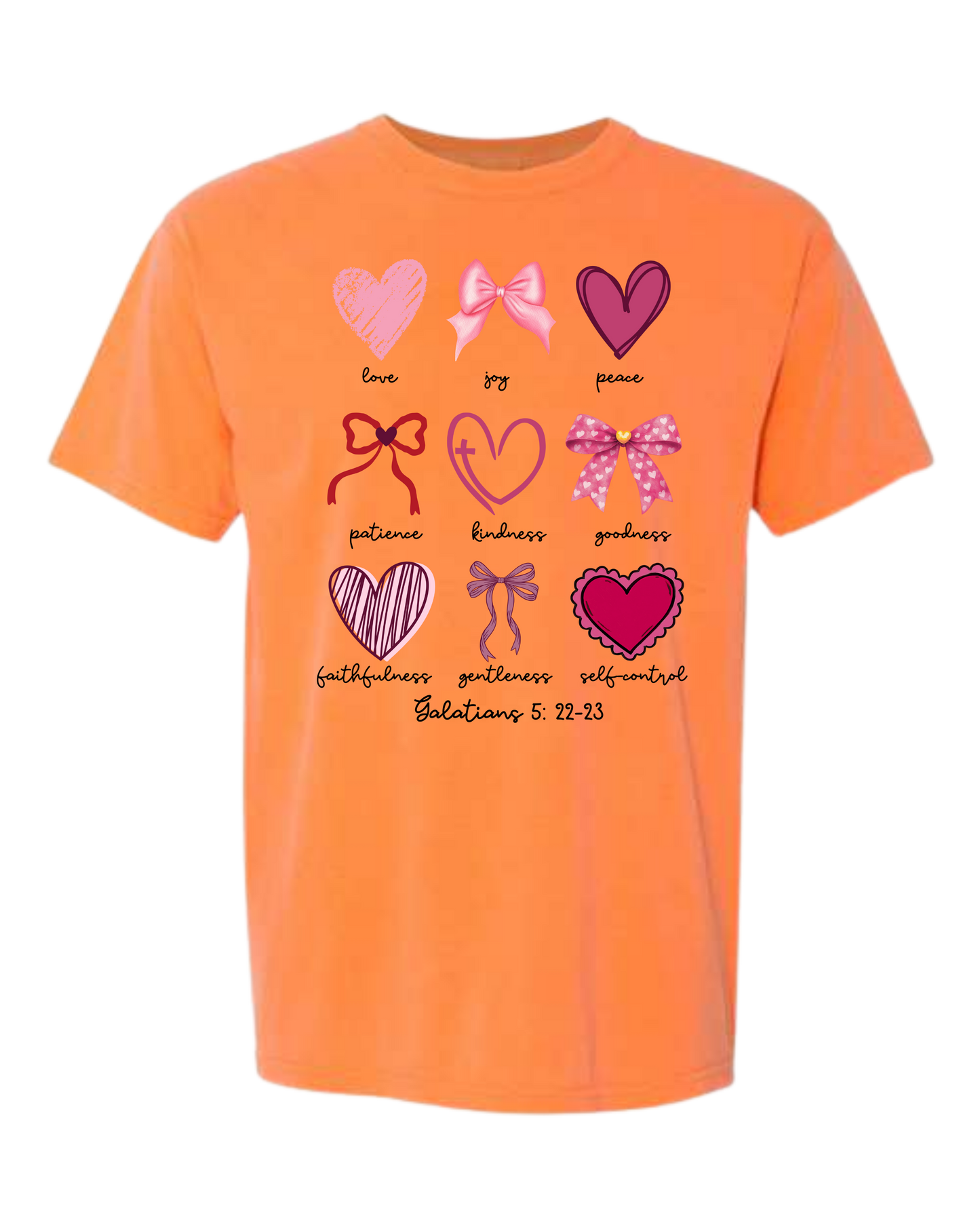 Galatians 5 - Valentines - Comfort Colors - Heavyweight Unisex Tee - Yellows, Oranges, Reds