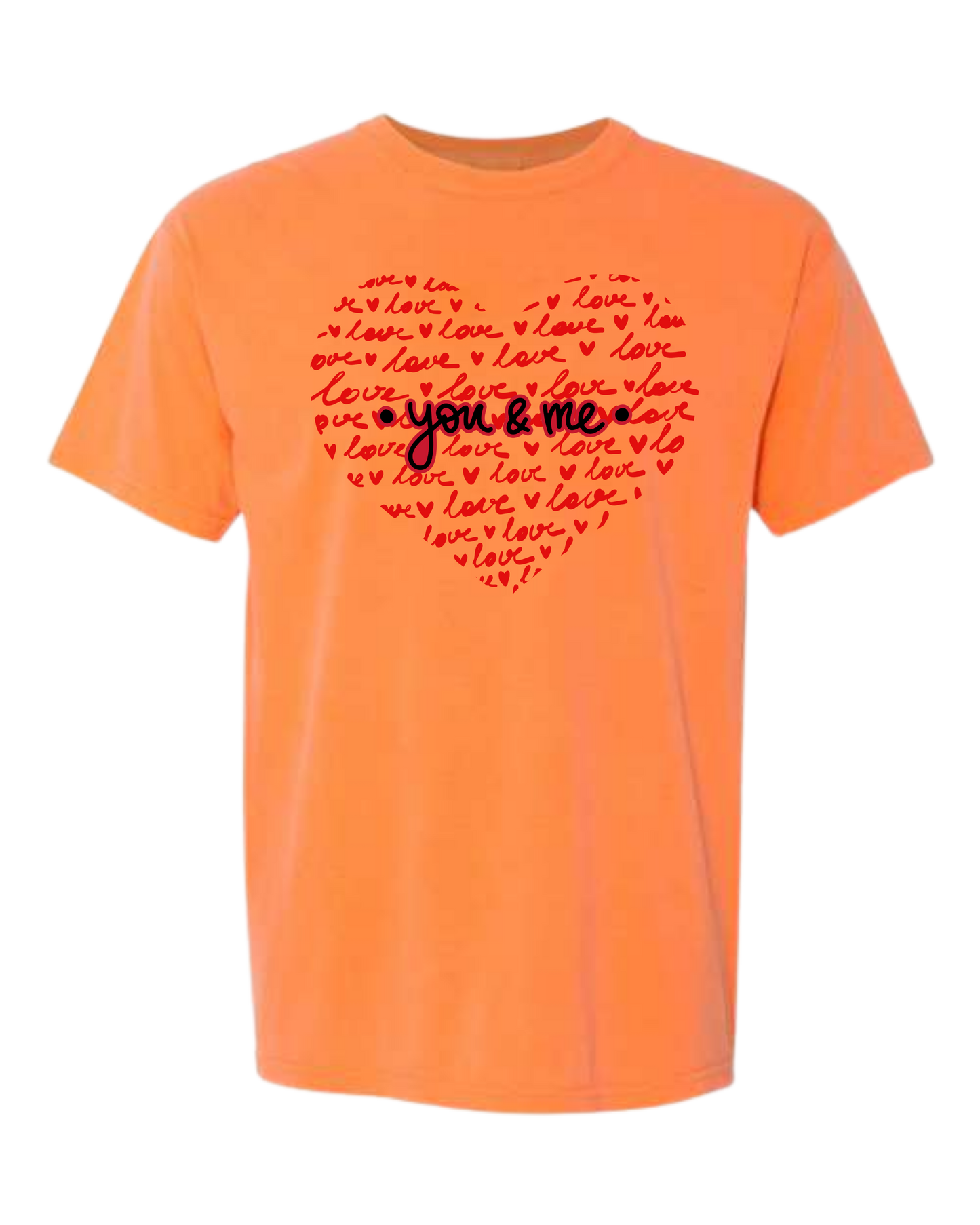You & Me - Comfort Colors - Heavyweight Unisex Tee - Yellows, Oranges, Reds